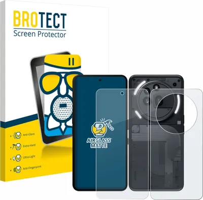 Produktbild von BROTECT Entspiegelungs Schutzglas für Nothing Phone (3a) Pro (Display+Rückseite) Schutzfolie Panzer Folie Glas Display Schutz matt