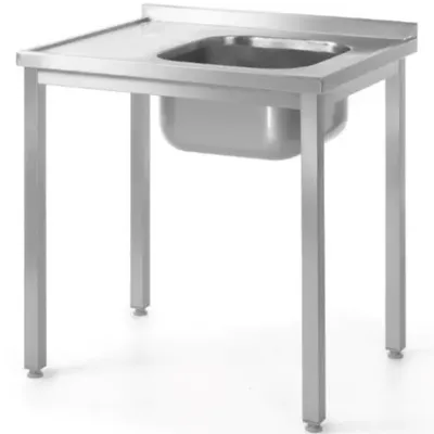 Obrázok produktu pre Skrutkovaný oceľový stôl s umývadlom RIGHT 100x70x85 cm - Hendi 812884