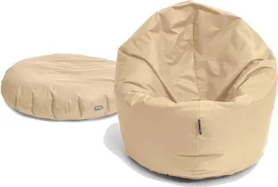 Produktbild von Sitzsack mit füllung 2 in 1 Sitzkissen Bean Bag Outdoor Indoor Wasserfest | Beige 70cm