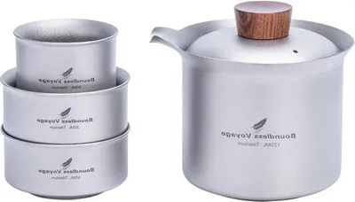 Produktbild von Camping-Set aus Titan für Draagbare Outdoor-Mahlzeiten - 2-teilig, Ti3149D