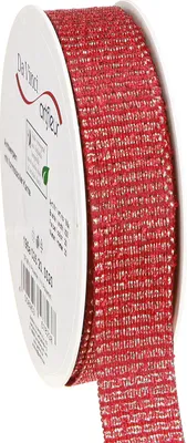 Produktbild von Weihnachtsband Rot Gold Geschenkband Schleifen 25mm 20m Dekoband