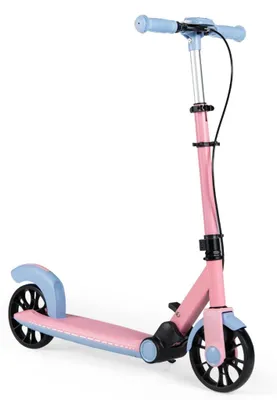 Produktbild von Zusammenklappbarer rosa Roller mit LED-Rädern und verstellbarem Lenker