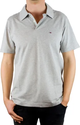 Produktbild von Hilfiger Denim Herren Poloshirt Roonie polo Shirt Short Sleeve / 1657492653 SP12SHIP1A, Farbe Hellgrau 038 Light Grey Heather, M