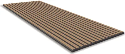 Immagine prodotto di 0.965m² Doghe solide 3d, pannelli 3d, pannelli in legno per pareti, pannelli per soffitti, decori, isolamento acustico spesso 2,2 cm, feltro PET (10016 TEAK)