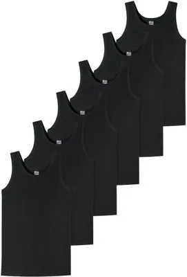 Produktbild von Schiesser 6er Pack Teens Boys 95/5 Organic Baumwolle Unterhemd / Tanktop Runder Halsausschnitt, Arm- und Halsausschnitt mit Einfass, Breite Träger für hohen Tragekomfort