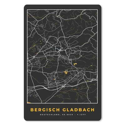 Produktbild von MuchoWow® Mauspad Mousepad Stadtplan - Deutschland - Gold - Bergisch Gladbach - Karte 18x27 cm - Mousepads - Maus Mat - Pad - Mausunterlage