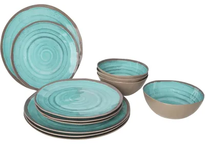 Image de Ensemble de vaisselle en mélamine de 12 pièces pour la table