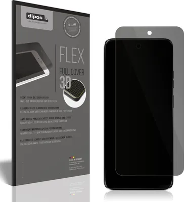 A product packaging for a screen protector is shown next to a smartphone with a screen protector applied.
