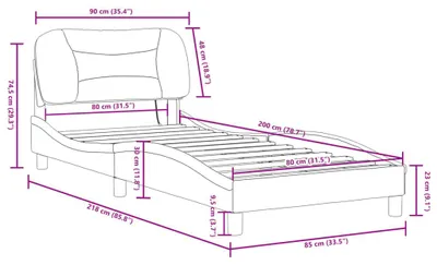 Obrázek produktu pro vidaXL Rám postele s LED bez matrace "Hvar" Světle šedá látka 80x200 cm