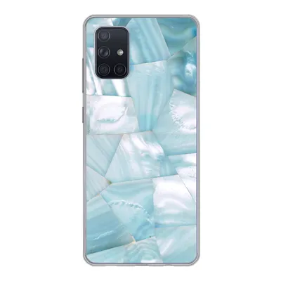 Produktbild von MuchoWow® Handyhülle Schutzhülle Hülle für Samsung Galaxy A51 5G Naturstein - Blau - Perlmutt Silikon Softcase Handy Hülle - Abbildung