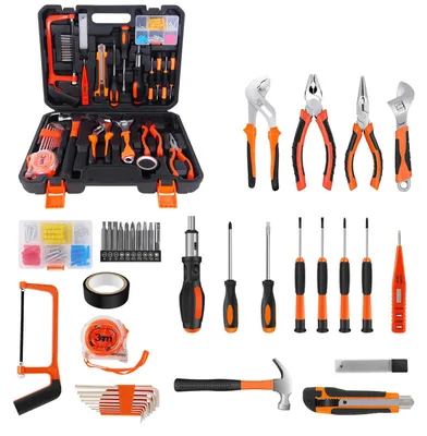 Produktbild von Werkzeugset 102-teilig - Handwerkzeug für Zuhause - Heimreparatur & DIY - Grundausstattung - Eisenwerkzeuge - Werkzeugtasche