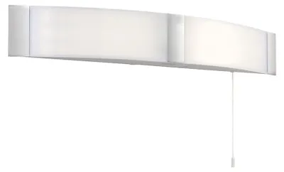 Obrázok produktu pre LED nástenná lampa s vypínačom ONAN, opálová, 6 W, neutrálna biela, 600 lm, plast, rozmery: 8 x 52 x 7 cm, IP44, Endon