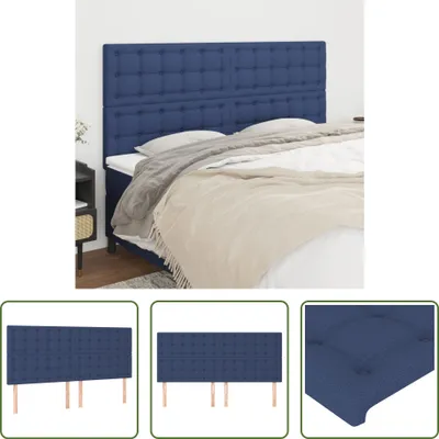 Produktbild von The Living Store Kopfteile 4 Stk. Blau 90x5x78/88 cm Stoff