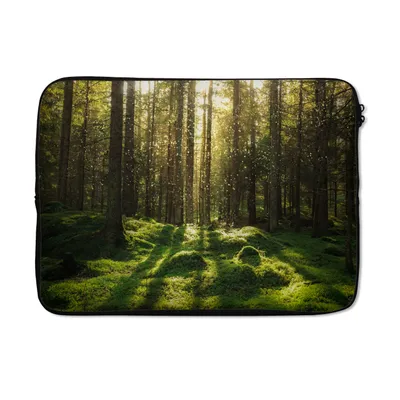 Produktbild von MuchoWow® Laptop Hülle 14 ZollBäume - Wald - Moos - Pflanzen - Sonne - Natur Laptoptasche - Laptoptasche - Stoßsicher - Schutzhaube