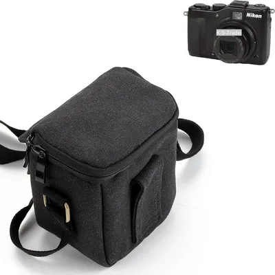 Produktbild von K-S-Trade Umhängetasche kompatibel mit Nikon Coolpix P7000 Schulter Tasche Tragetasche Kameratasche Fototasche schwarz Schutzhülle Zubehörtasche