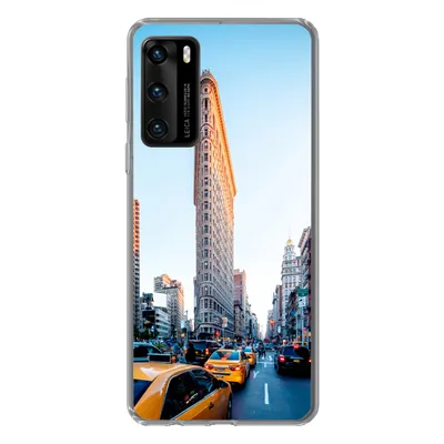 Produktbild von MuchoWow® Handyhülle Schutzhülle Hülle für Huawei P40 Starker Verkehr rund um das Flatiron Building Silikon Softcase Handy Hülle - Handytasche