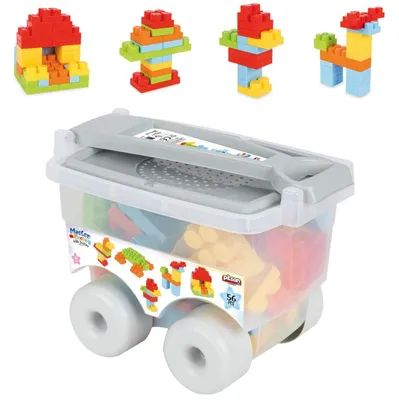 Produktbild von Pilsan Bausteine 03575 im Trolly 56 Teile, große bunte Bausteine, ab 12 Monaten bunt