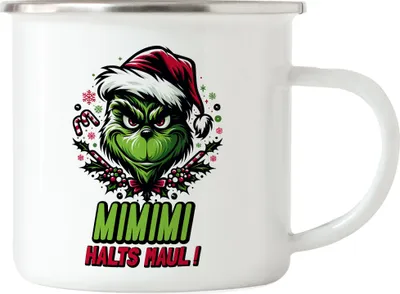 Produktbild von Mimimi Halts Maul Emaille Tasse Christmas Humor Sarkastischer Spruch