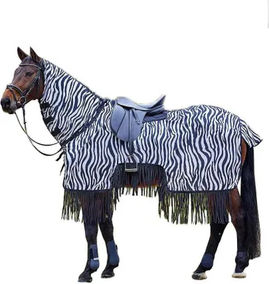Image de Waldhausen Fringes Saddle Cut Couverture anti-mouches Multicolore 125 cm Multicolore 125 cm