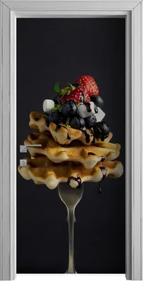 Produktbild von Tür Selbstklebende 90x210 cm Türfolie Türtapete Klebefolie - Blaubeer Waffeln