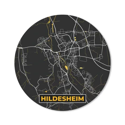 Produktbild von MuchoWow® Mauspad Mousepad Hildesheim - Gold - Stadtplan - Karte - Deutschland 40x40 cm - Mousepads - Maus Mat - Pad - Mausunterlage - Schreibtisch Accessoires