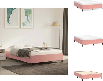 Produktbild von vidaXL Bettgestell Rosa 140x190 cm Samt -  Betten & Bettgestelle