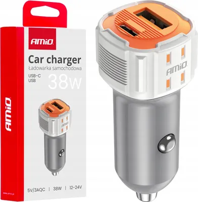Produktbild von USB-A + USB-C 38W Autoladegerät AMIO-03883 Schnelles Laden Autozubehör