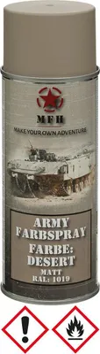 Image de Peinture en spray MFH Army, mate, 400 ml, couleur désert