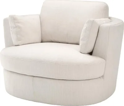 Produktbild von Casa Padrino Luxus Sessel / Drehsessel Weiß 110 x 100 x H. 70 cm - Wohnzimmermöbel