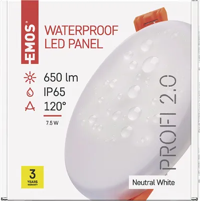 Zdjęcie produktu dla Emos ZV1122, Niewymienialne źródło światła, 4000 K, 650 lm, IP65, Biały