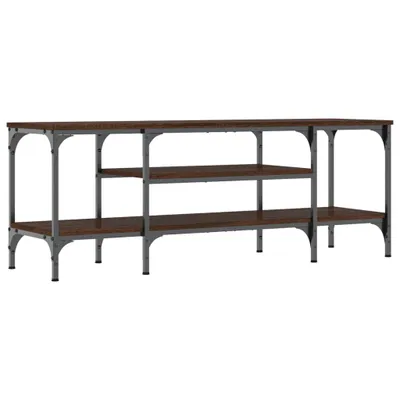 Zdjęcie produktu dla vidaXL Szafka pod TV brązowa dąb 121x35x45cm materiał drewno i żelazo