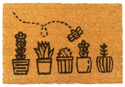 Obrázek produktu pro Relaxdays kokosová rohož, rostlinná, 60 x 40 cm, protiskluzová, odolná proti povětrnostním vlivům, rohož do interiéru i exteriéru, rohožka ke dveřím, přírodní