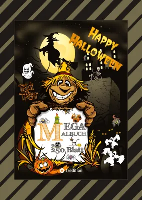 Produktbild von Xxl Mega Malbuch - Halloween - 250 Tolle Motive - Geister - Hexen - Monster - Vampire - Zombies - Kürbise - Villen