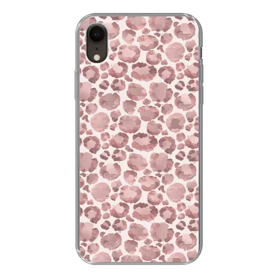 Produktbild von MuchoWow® Handyhülle Schutzhülle Hülle für iPhone XR Pantherdruck - Rosa - Pastell - Luxus Silikon Softcase Handy Hülle - Schutzdeckel