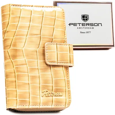 Obrázek produktu pro Peterson dámská peněženka z  bežová krokodýlí vzor 14,5x9,5 cm