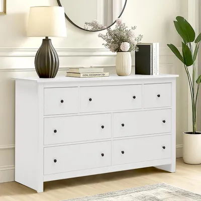 Productafbeelding van Commode met 7 lades, wit. Dressoir, servieskast. Moderne ladekast, opbergkast