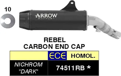 Immagine prodotto di Marmitta slip-on ARROW rebel con fondello in carbonio per Honda Cmx 1100 rebel