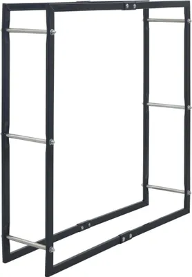 Produktbild von vidaXL Brennholzregal Schwarz 100×25×100 cm Stahl
