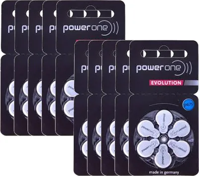 Zdjęcie produktu dla Varta 10x Power One EVOLUTION rozmiar 675 baterie do aparatów słuchowych 1.45V 6 blistrów PR44 Blue p675