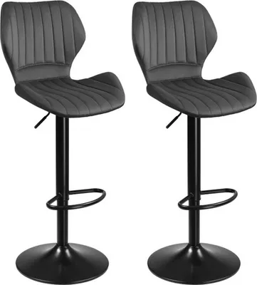 Produktbild von 2er Set Barhocker Samt Barstuhl Tresenhocker Küchenstühle Hocker Schwarz