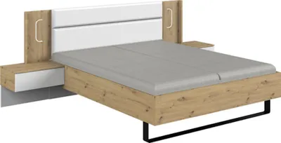 Produktbild von Bettanlage Shanghai Doppelbett 160x200cm weiß artisan eiche