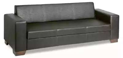 Produktbild von Schwarzer Büro Dreisitzer Arbeitszimmer Sofa Luxus Couch Polstermöbel