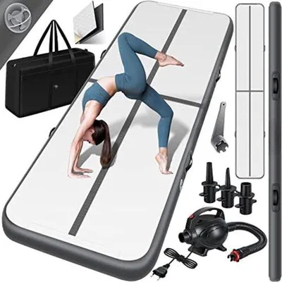Produktbild von Famanu Airtrack 3 Meter - Gymnastikmatte 300x100x10cm - Anthrazit