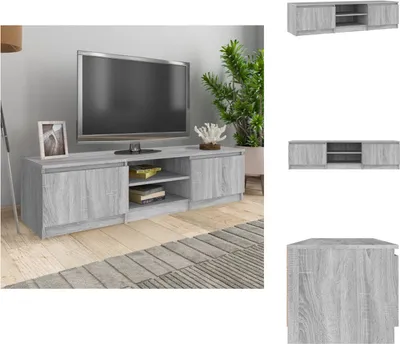 Zdjęcie produktu dla vidaXL Szafka pod TV szara Sonoma 140x40x35,5 cm materiał drewnopochodny - Meble TV