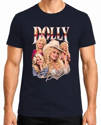 Zdjęcie produktu dla Dolly Parton, ikona country muzyki, westernowa cowgirl, męska koszulka, kolor granatowy, rozmiar 3XL