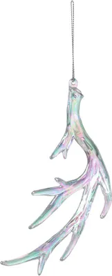 Produktbild von Clayre & Eef Weihnachtsanhänger Geweih 18 cm Silberfarbig Kunststoff