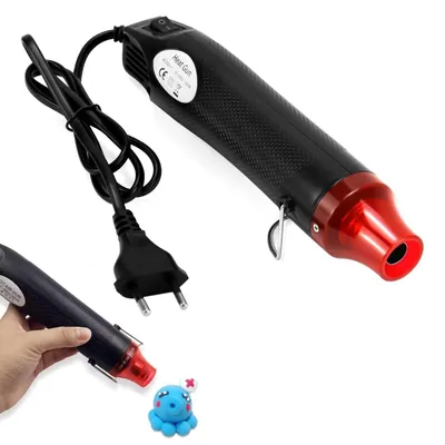 Immagine prodotto di Pistola termica mini ad aria calda - Compatta - 300 W - 220 V - Con supporto pieghevole