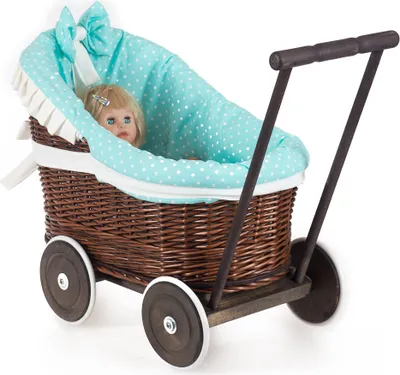 Produktbild von JIPRO® Puppenwagen aus Weide Buggy VI. - B 50 x T 30 x H 40/50(cm)