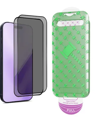 Produktbild von Tempered Glass Privacy screenprotector with frame (2-Pack) - Kompatibel mit iPhone 16 Pro