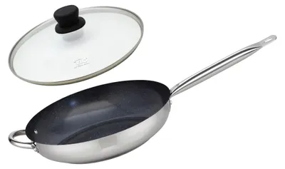 Image de Set Poêle 32 cm céramique sans  et couvercle Profi Therm Platinum Elo